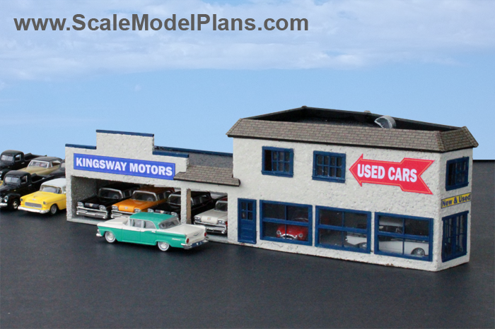 garden scale model car dealership