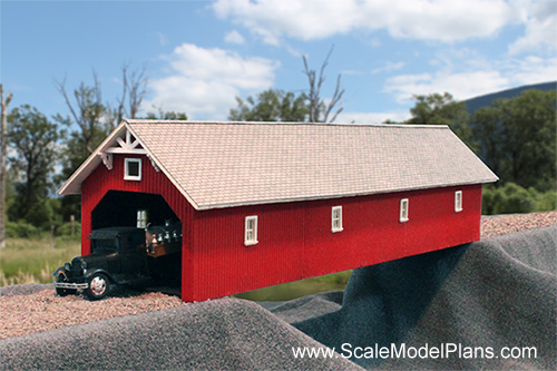 New England covered bridge scratchbuilt model