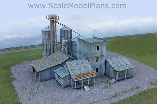 HO scale model Feed Mill scale plans