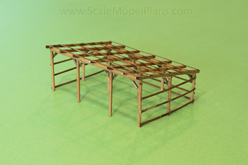 scale model railroad post & beam scratch building tip